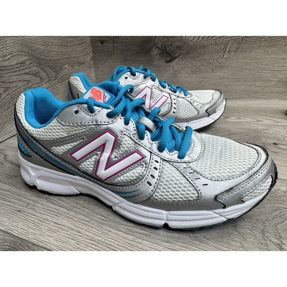 Women's New Balance 470 V4 Gray White Blue Wide Running Shoes / W470SP4 / Size 8 - Picture 3 of 11